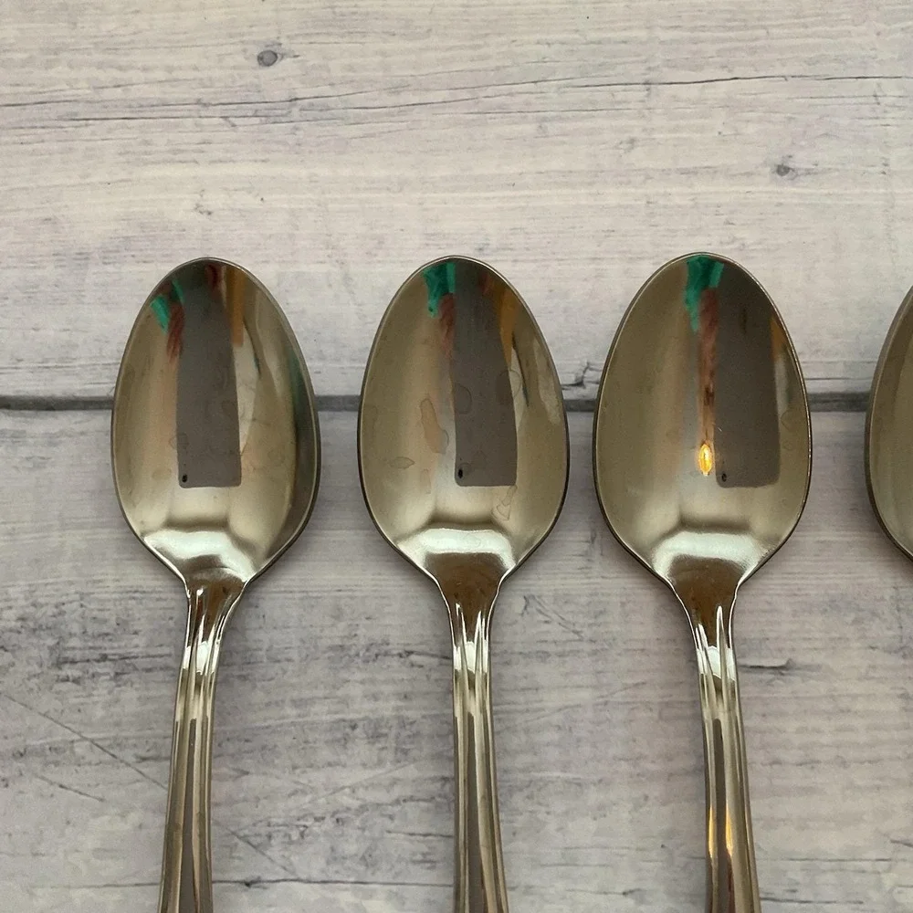 Simeon George Rogers Oneida HOMESTEAD 6 Oval Place Spoons Stainless Flatware #1